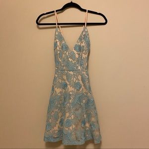 Forever 21 Blue Floral Formal Mini Dress